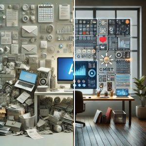 Before and after AI integration in workflow