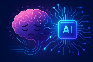 Brain fatigue boosted by AI illustration